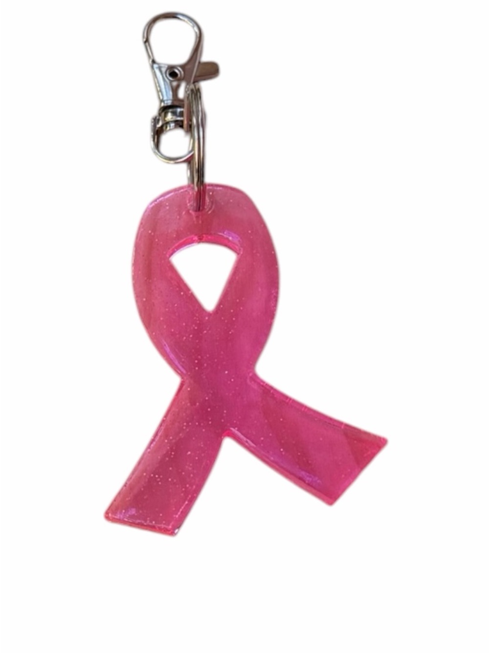 Handcrafted Pink Breast Cancer Awareness Ribbon Keychain/Bag Charm